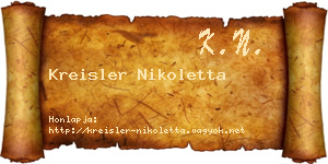 Kreisler Nikoletta névjegykártya