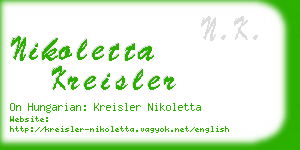 nikoletta kreisler business card